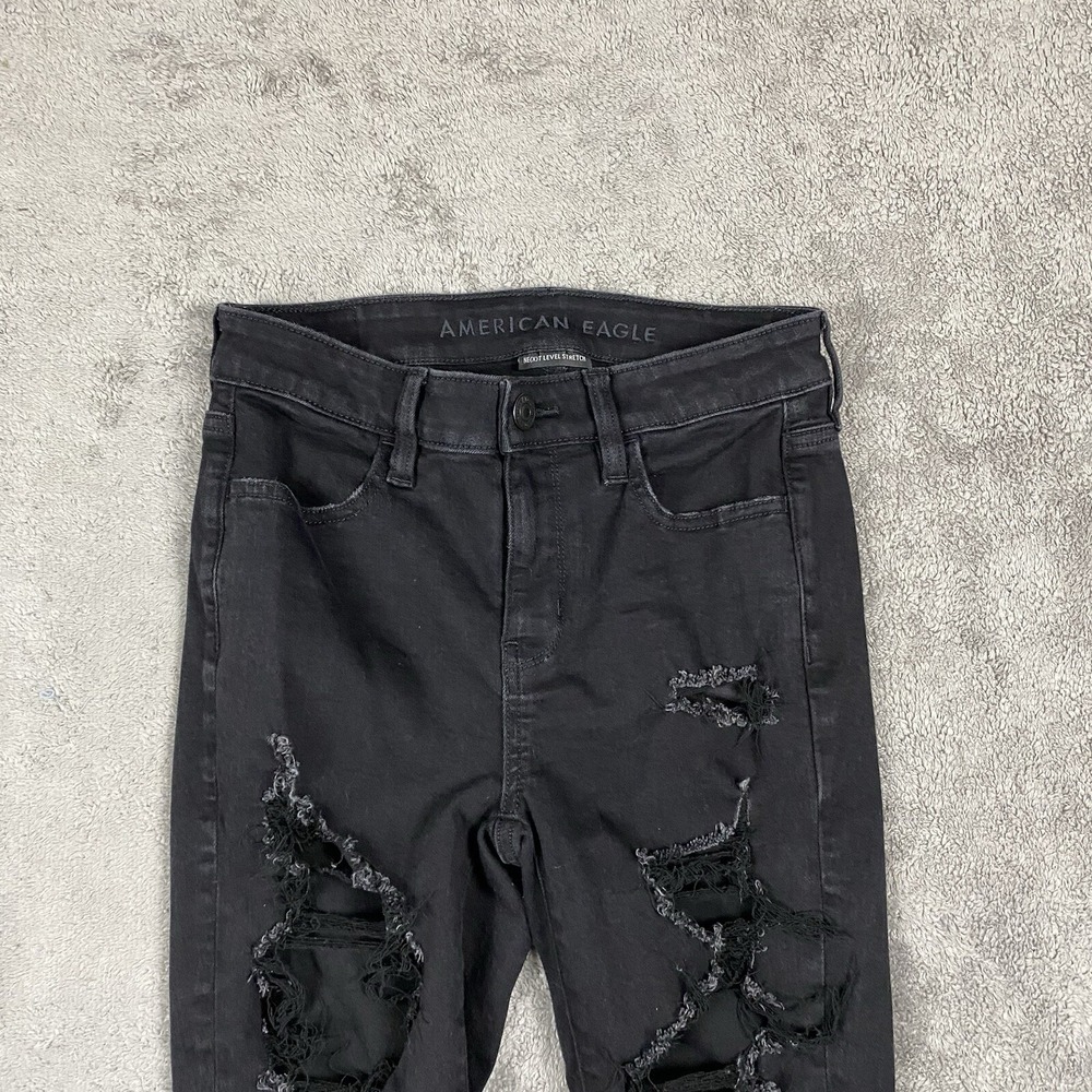 American‎ Eagle Jeans Womens 4 Regular Black Next Level Stretch Hi Rise Jegging